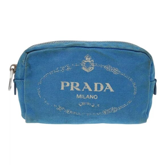 PRADA Pouch Canvas Light Blue Auth - Picture 2 of 15